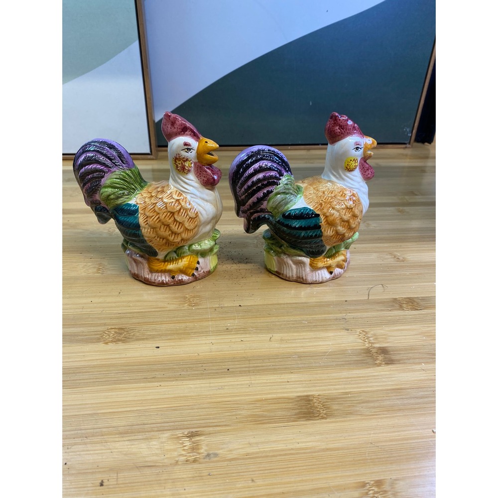 Unbranded Rooster Figurine Set Home OS Multi Ceramic Farmhouse Napkin Holder